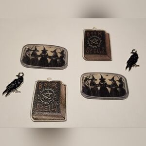 Witch Charms Book of Spells Jewelry Making Halloween Crow Girls Will be Girls‎